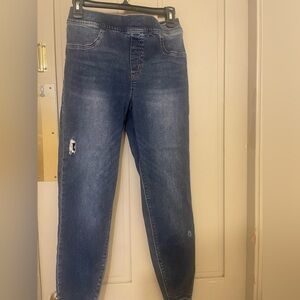 Spanx Skinny Distressed Hem Jeans